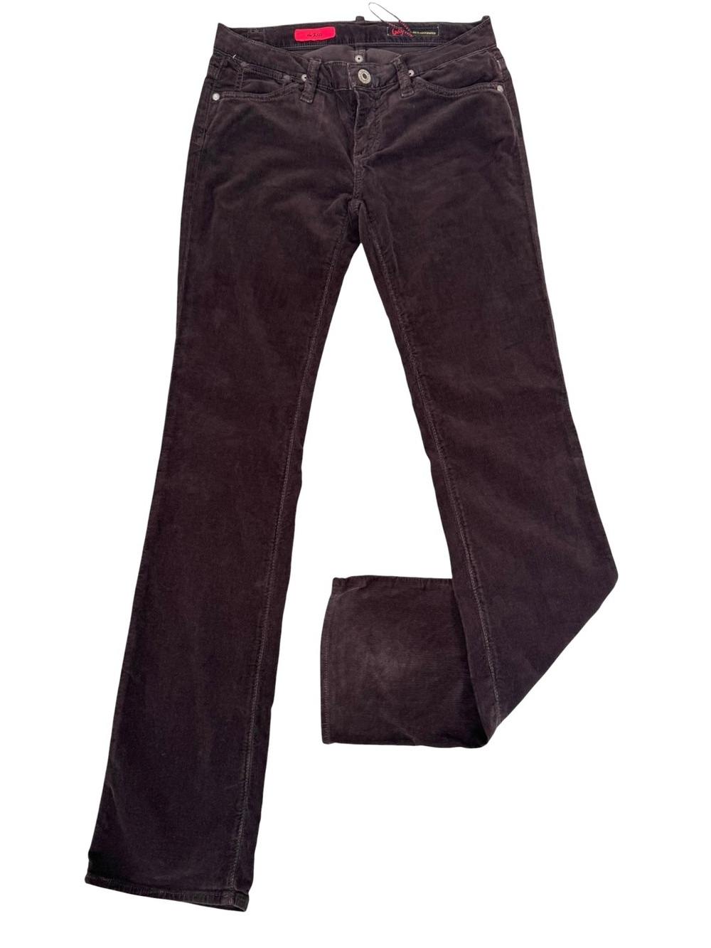 AG Adriano Goldschmied The Kiss Brown Corduroy Pants 25R Y2K Straight Leg Fall